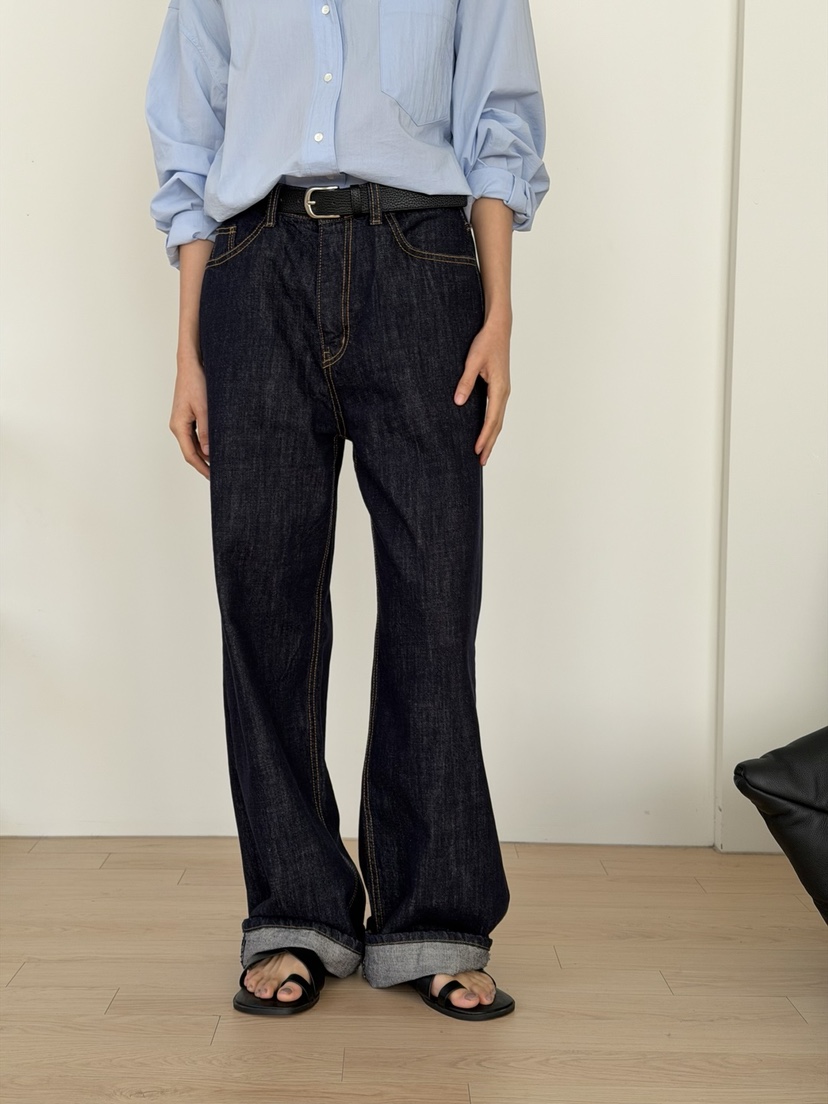 AMY GRACE-A韓國直郵女裝新品休閑職業26春夏牛仔褲不褪色AMY GRACE-A牛仔褲