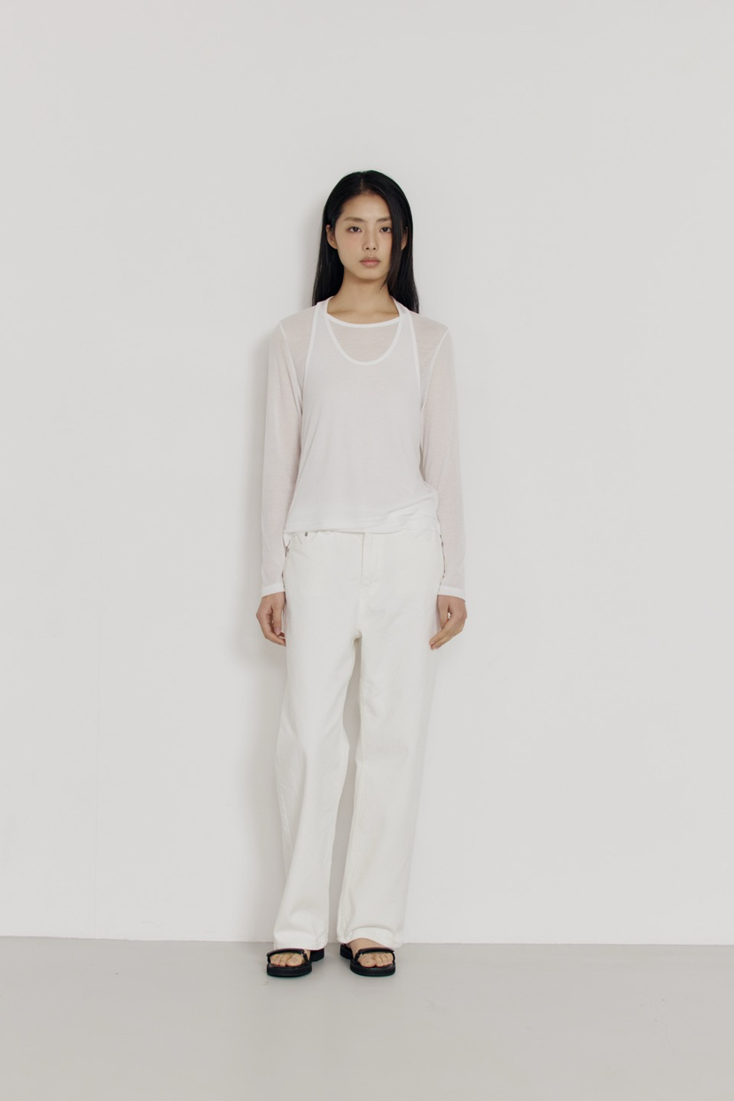 AMY GRACE-A東大門代購女士新品休閑熱賣長袖T恤假兩件AMY GRACE-A長袖T恤