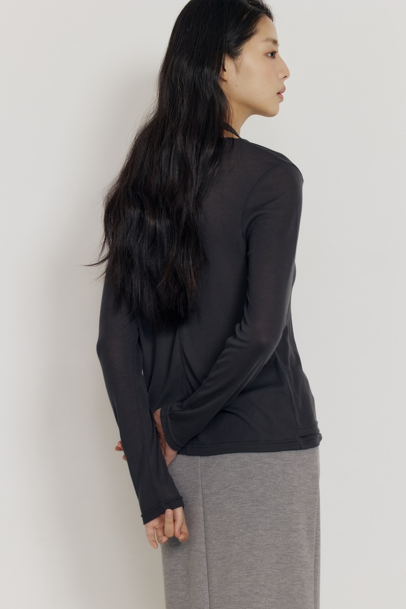 AMY GRACE-A東大門代購女士新品休閑熱賣長袖T恤假兩件AMY GRACE-A長袖T恤