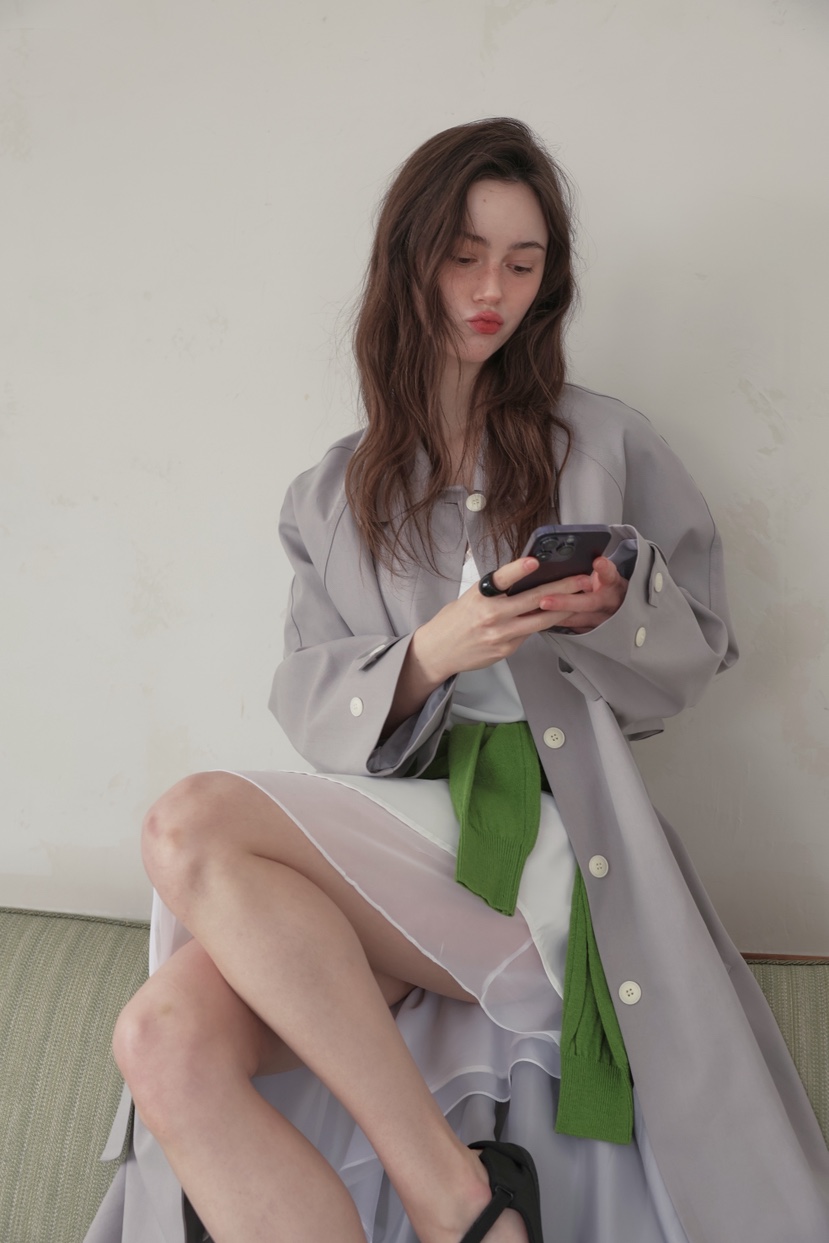 MURMUR韓國代購女士新品推薦職業人氣真品長款風衣含腰帶MURMUR長款風衣