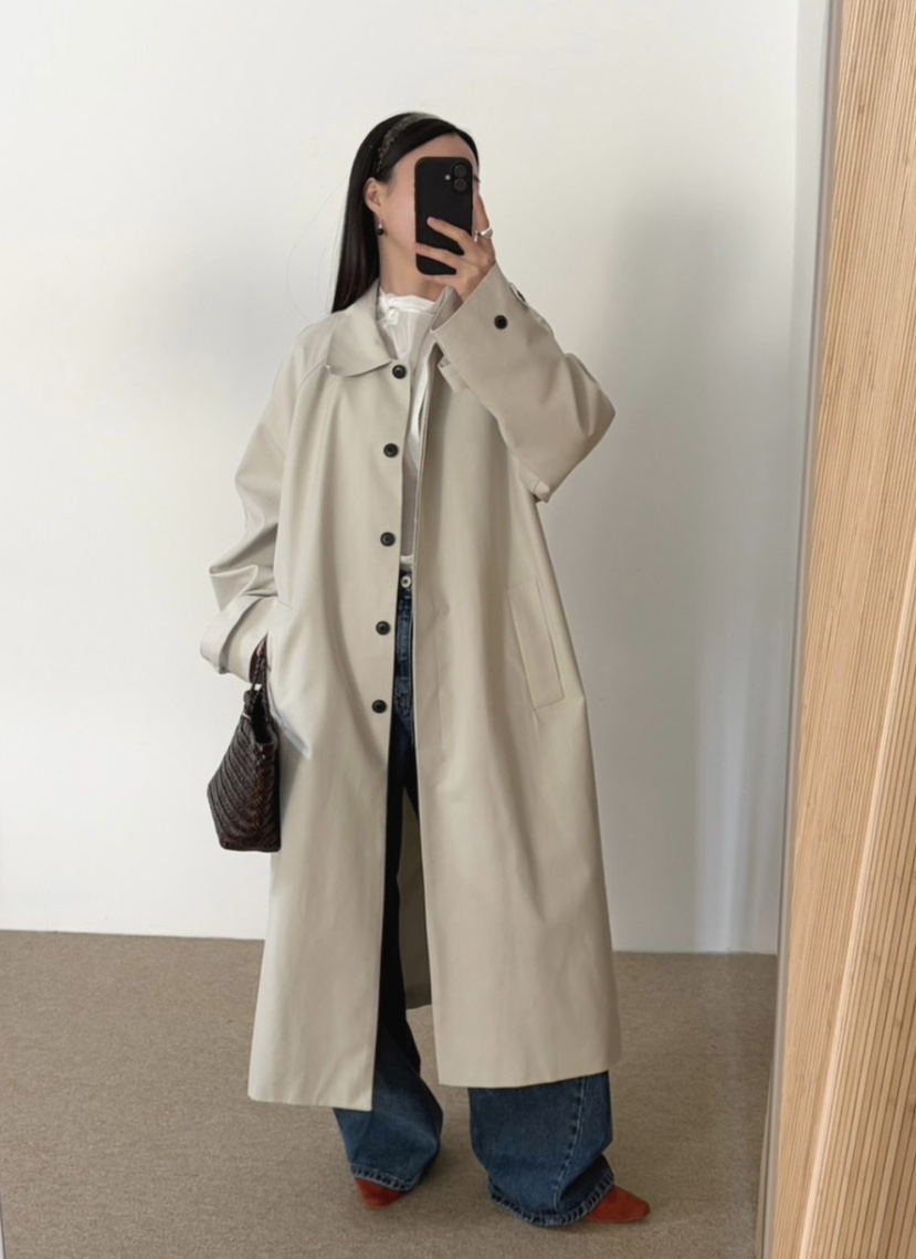 MURMUR韓國代購女士新品推薦職業人氣真品長款風衣含腰帶MURMUR長款風衣