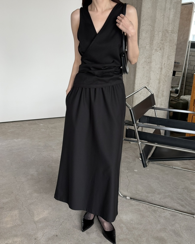 FOSET韓國代購女士新款時尚熱賣職業26春夏真品休閑人氣長裙FOSET長裙