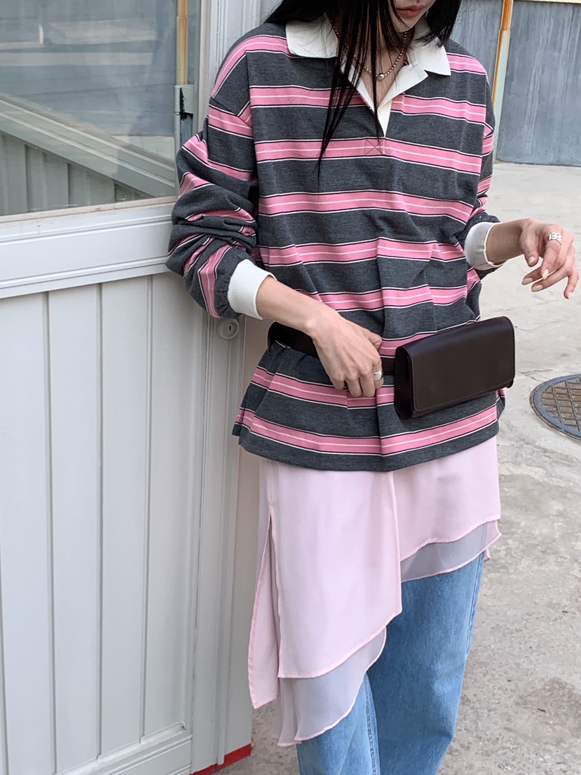 MURMUR東大門代購女裝新品休閑時尚推薦職業人氣真品長袖T恤MURMUR長袖T恤