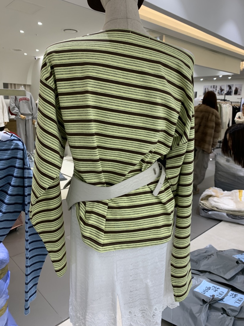 EYEL東大門代購女士新款人氣推薦熱賣職業26春夏長袖T恤條紋EYEL長袖T恤
