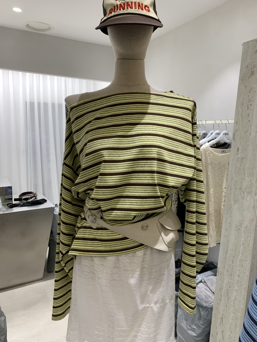 EYEL東大門代購女士新款人氣推薦熱賣職業26春夏長袖T恤條紋EYEL長袖T恤圖色1