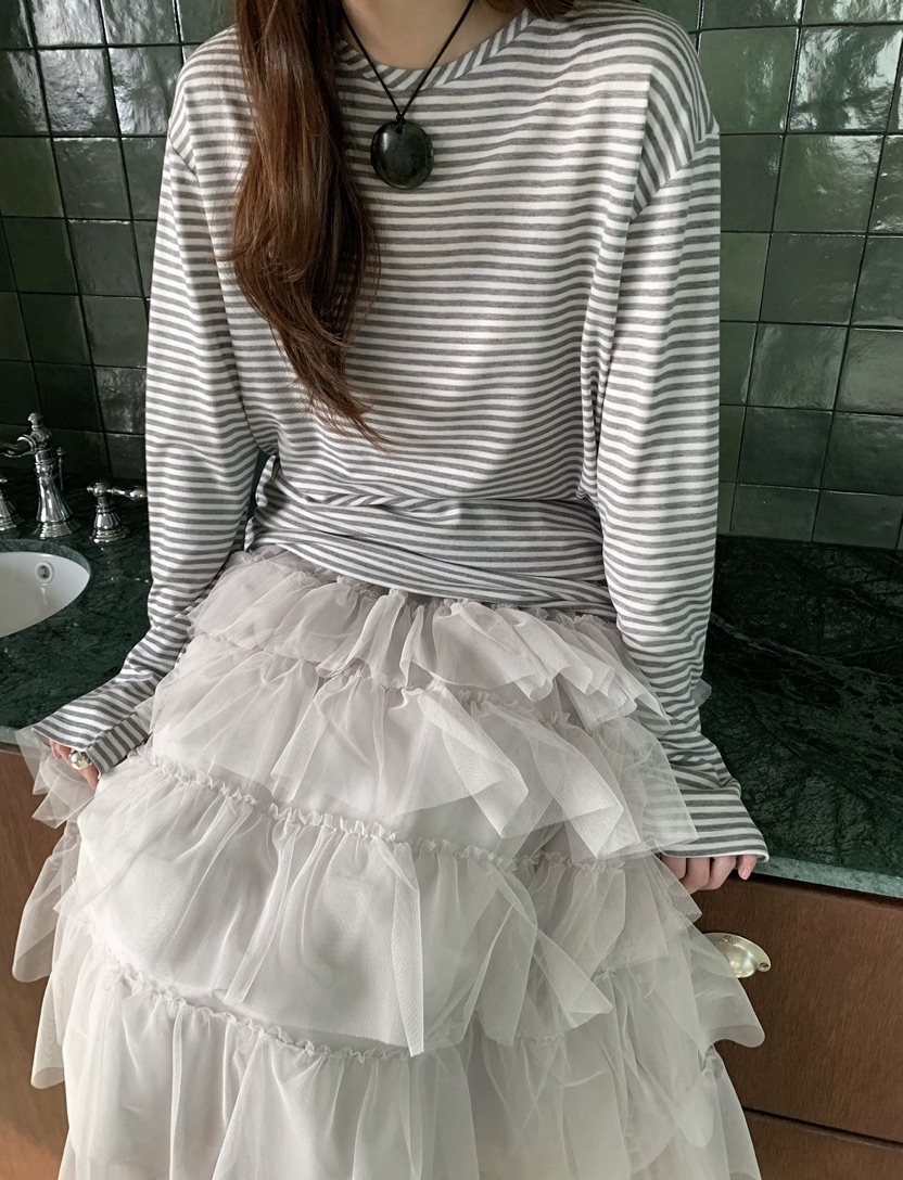 PEBBLE東大門代購女裝新品休閑真品熱賣時尚26春夏長袖T恤天絲PEBBLE長袖T恤