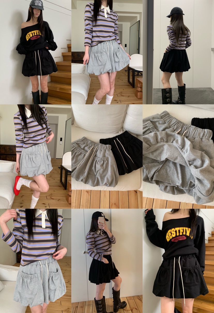 EYEL東大門代購女裝新品推薦人氣真品時尚休閑26春夏短裙燈籠EYEL短裙