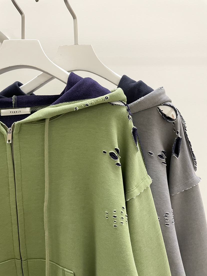 PEBBLE東大門實拍女裝新款時尚人氣推薦真品夾克連帽拉鏈衫PEBBLE夾克