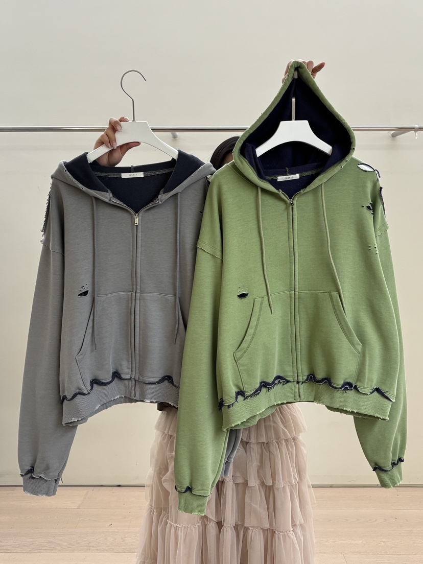 PEBBLE東大門實拍女裝新款時尚人氣推薦真品夾克連帽拉鏈衫PEBBLE夾克