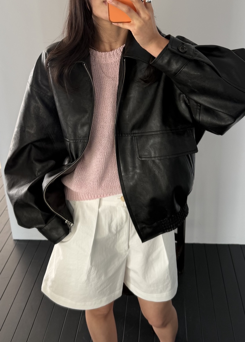 AMY GRACE-A東大門實拍女士新款熱賣真品人氣職業夾克皮革AMY GRACE-A夾克