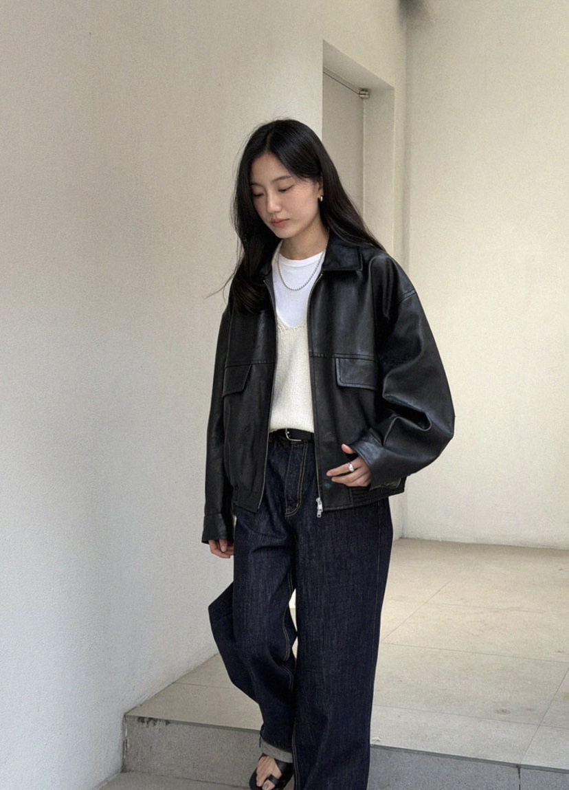 AMY GRACE-A東大門實拍女士新款熱賣真品人氣職業夾克皮革AMY GRACE-A夾克