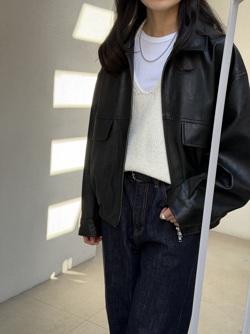 AMY GRACE-A東大門實拍女士新款熱賣真品人氣職業夾克皮革AMY GRACE-A夾克