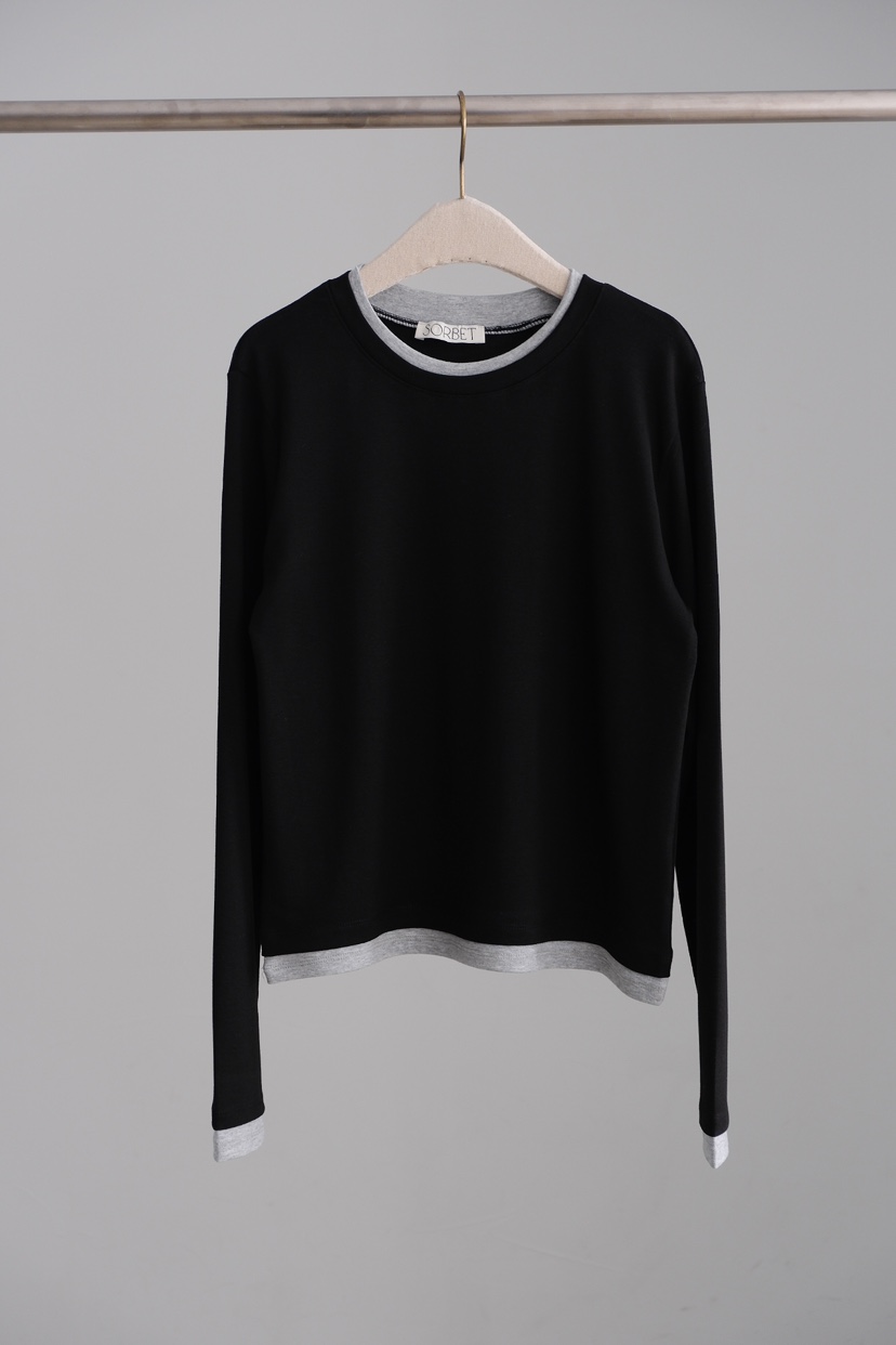 SORBET/FLAT WHITE韓國代購女士新款職業人氣休閑長袖T恤SORBET/FLAT WHITE長袖T恤圖色3