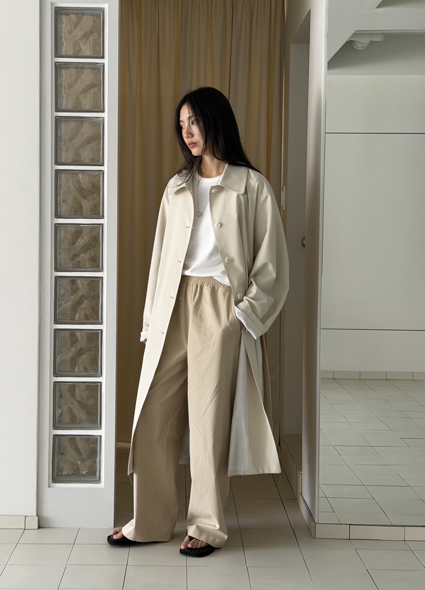 AMY GRACE-A東大門代購女士新款26春夏中長款大衣含腰帶AMY GRACE-A中長款大衣