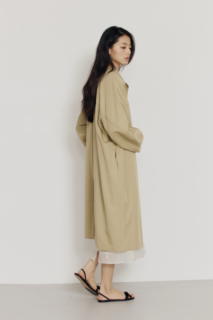 AMY GRACE-A東大門代購女士新款26春夏中長款大衣含腰帶AMY GRACE-A中長款大衣