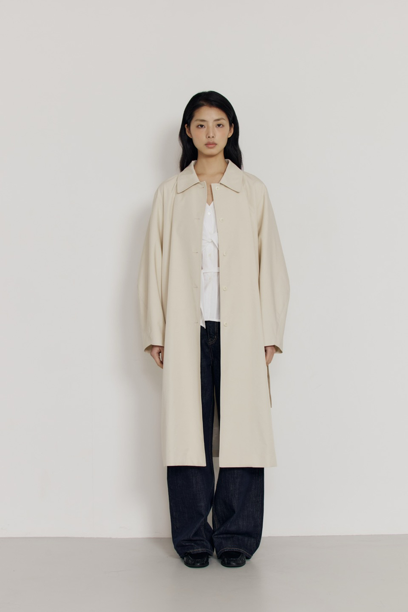 AMY GRACE-A東大門代購女士新款26春夏中長款大衣含腰帶AMY GRACE-A中長款大衣