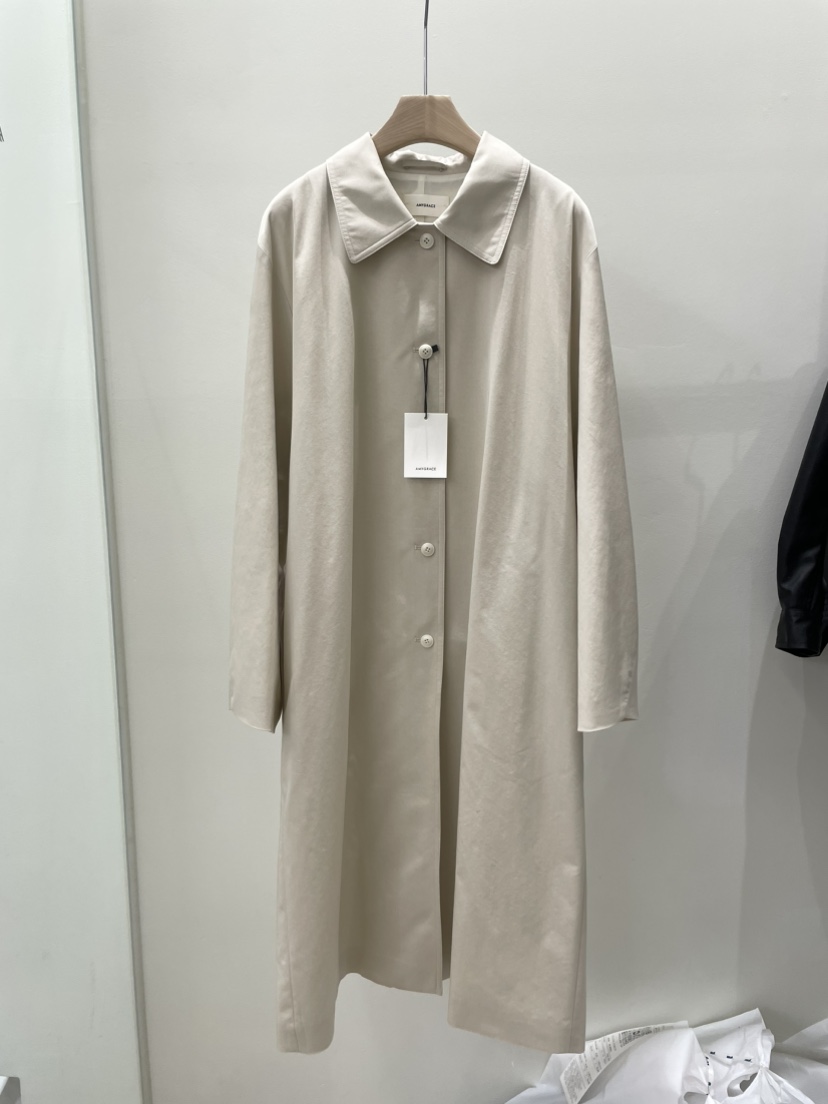 AMY GRACE-A東大門代購女士新款26春夏中長款大衣含腰帶AMY GRACE-A中長款大衣圖色1