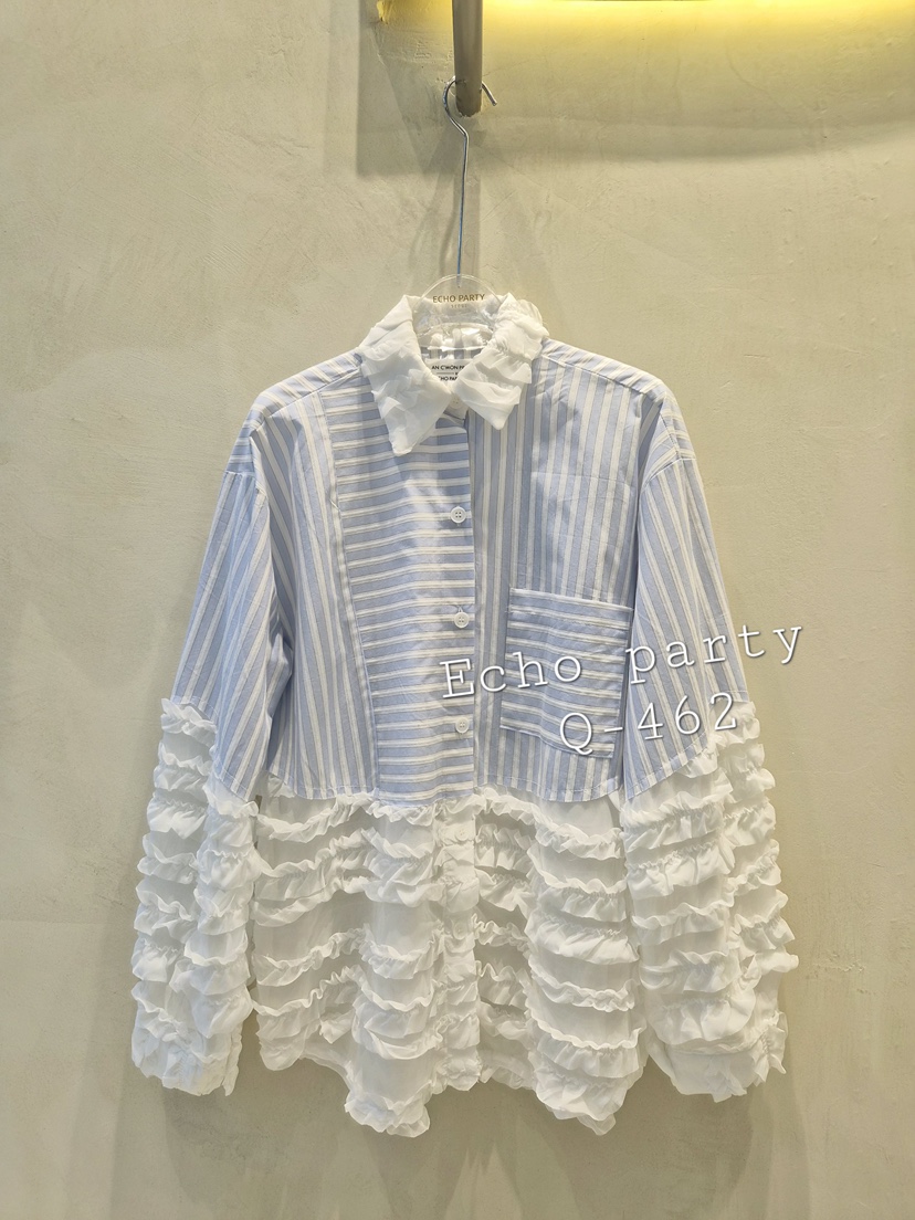 ECHOPARTY東大門直郵女士新款推薦26春夏休閑真品襯衫蕾絲衫ECHOPARTY襯衫/蕾絲衫圖色1