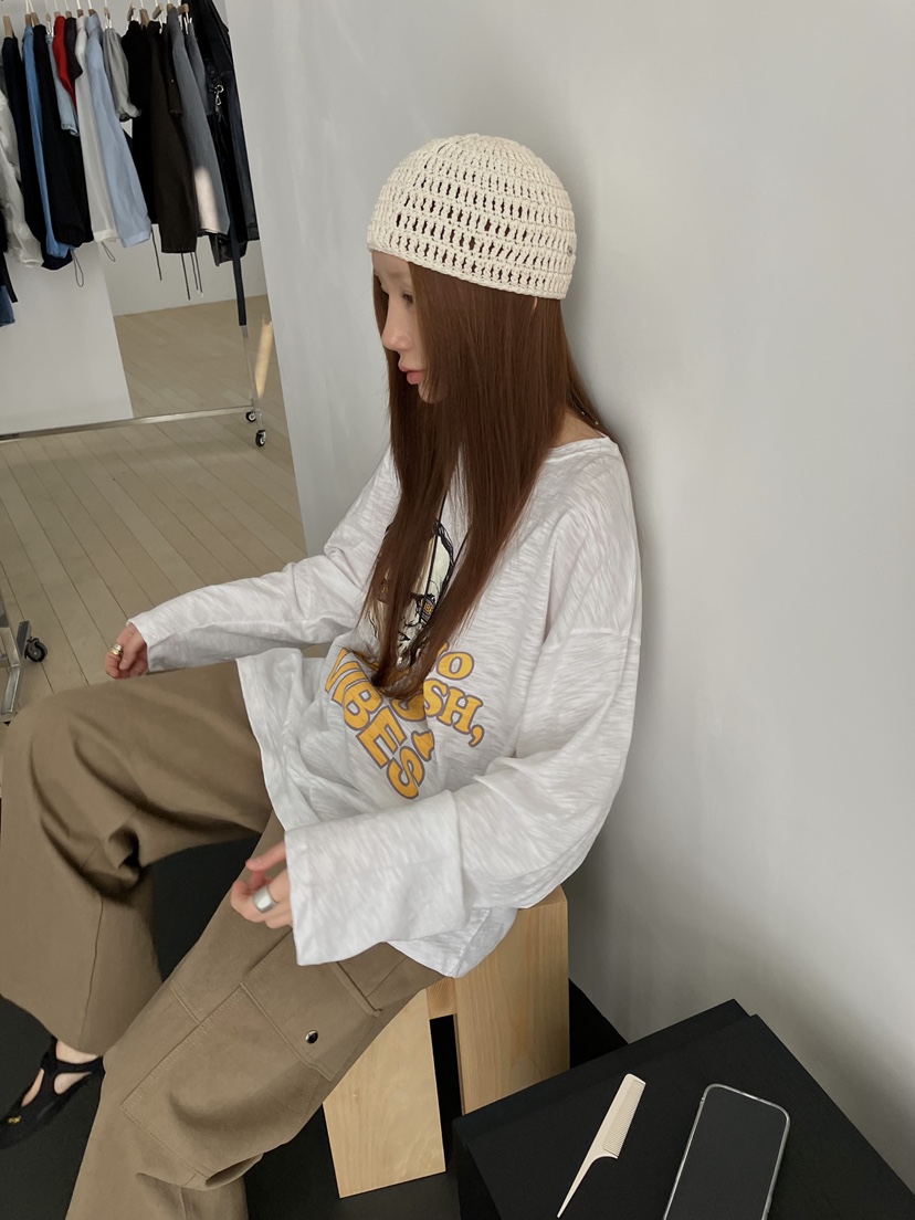 MADE-P韓國代購女裝新品推薦26春夏職業時尚熱賣長袖T恤MADE-P長袖T恤