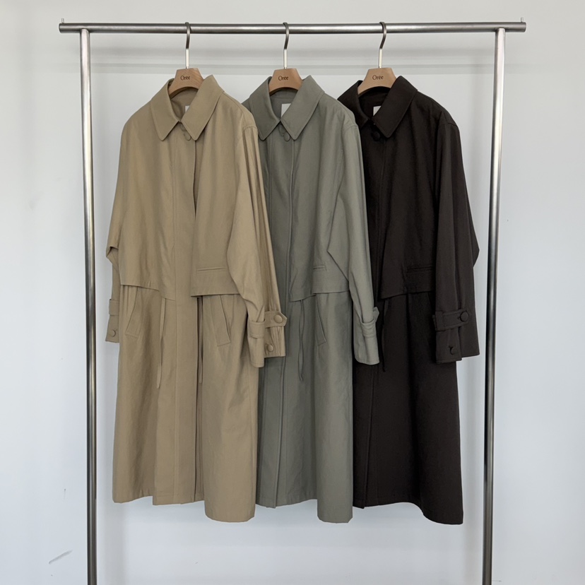 OREE韓國直郵女裝新品真品人氣26春夏休閑推薦時尚長款風衣OREE長款風衣
