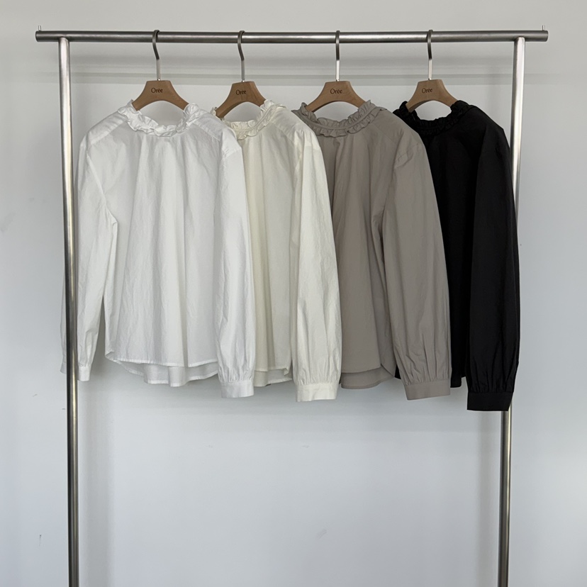 OREE韓國代購女士新款休閑推薦時尚人氣職業26春夏襯衫蕾絲衫OREE襯衫/蕾絲衫