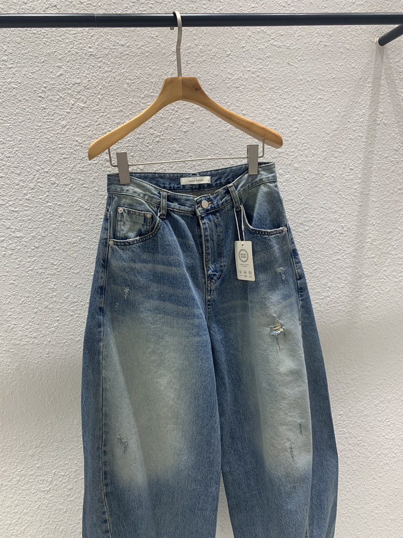 LUCY SALON韓國直郵女士新款休閑時尚人氣職業牛仔褲雙口袋LUCY SALON牛仔褲