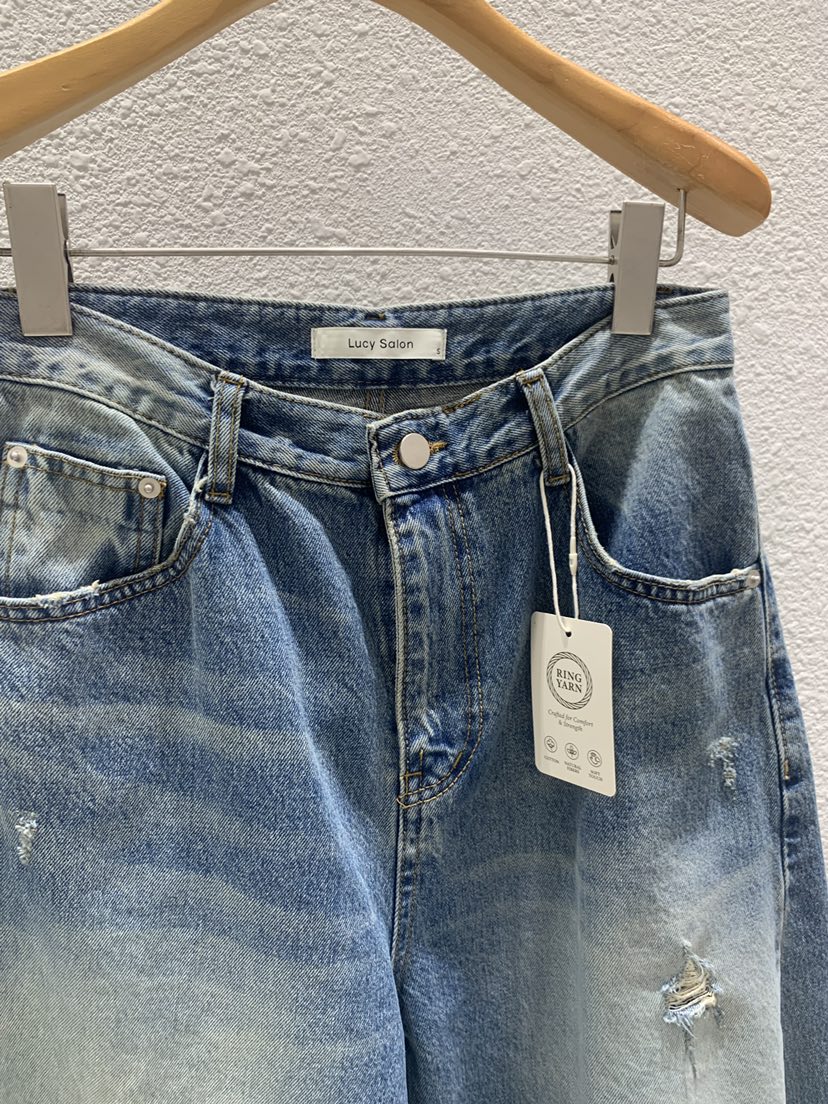 LUCY SALON韓國直郵女士新款休閑時尚人氣職業牛仔褲雙口袋LUCY SALON牛仔褲
