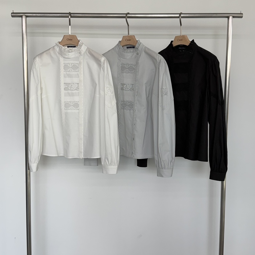 OREE東大門直郵女裝新款26春夏推薦職業人氣時尚襯衫蕾絲衫OREE襯衫/蕾絲衫