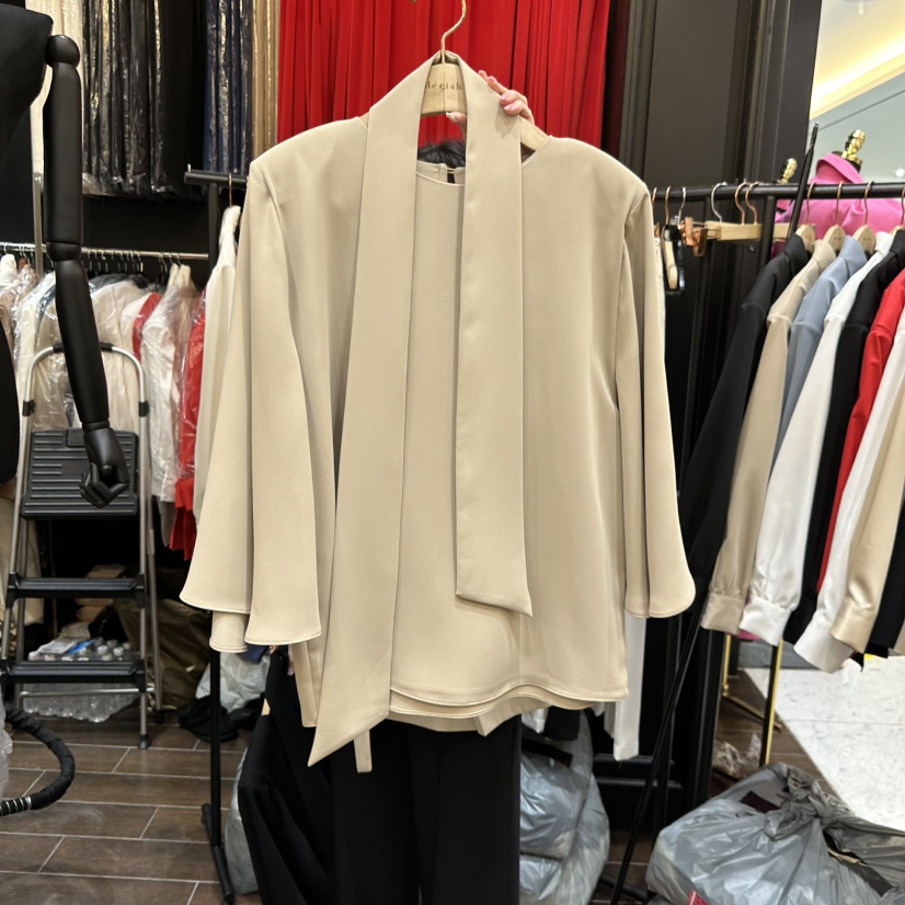 HERISH東大門代購女裝新品休閑職業熱賣襯衫蕾絲衫含圍巾Herish襯衫/蕾絲衫圖色2