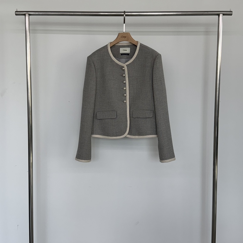 OREE韓國直郵女裝新品人氣熱賣真品推薦26春夏時尚夾克花呢OREE夾克圖色2