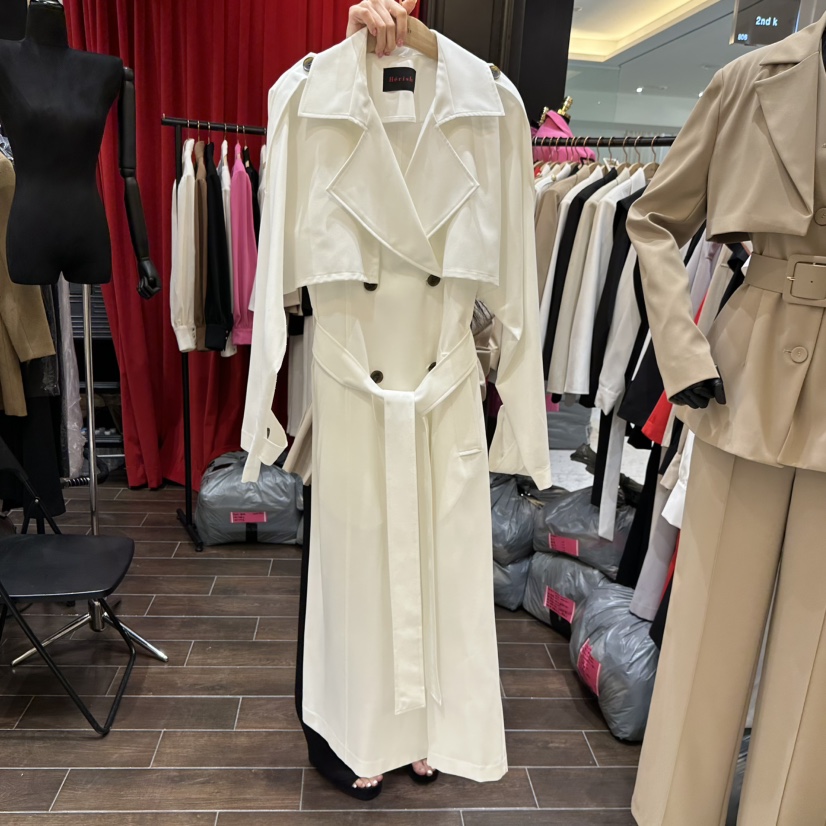 HERISH韓國直郵女裝新品26春夏職業真品人氣長款風衣含腰帶Herish長款風衣圖色1