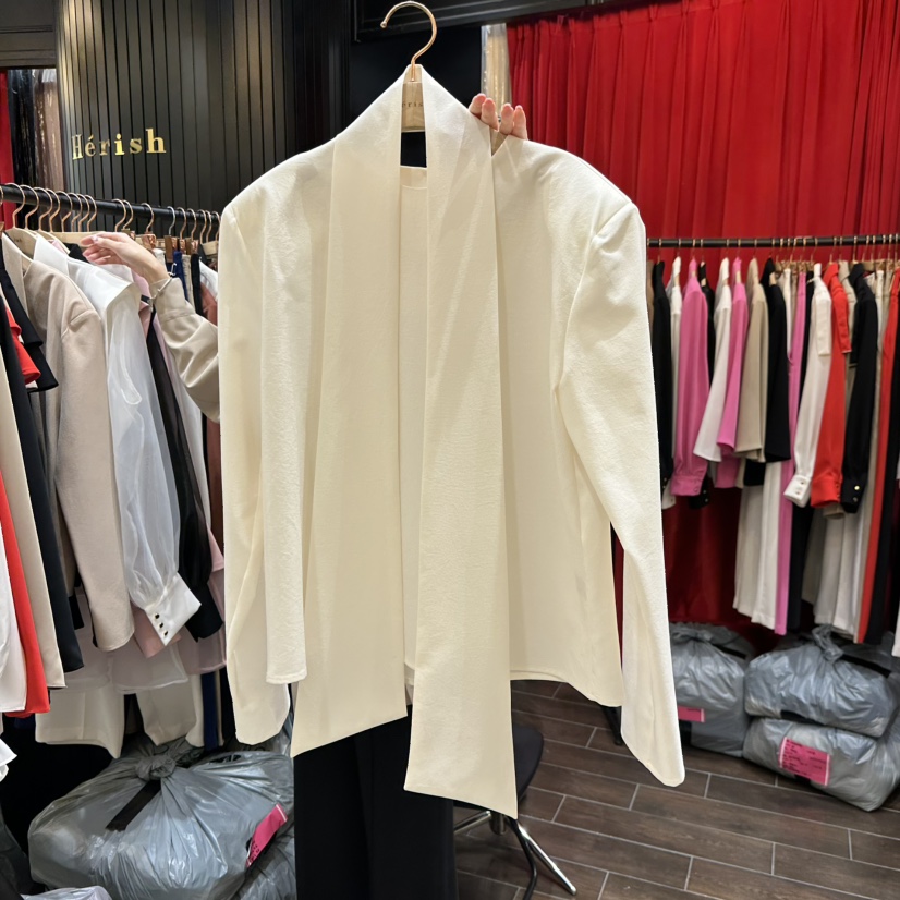 HERISH東大門直郵女裝新品推薦時尚職業襯衫蕾絲衫含圍巾Herish襯衫/蕾絲衫圖色1