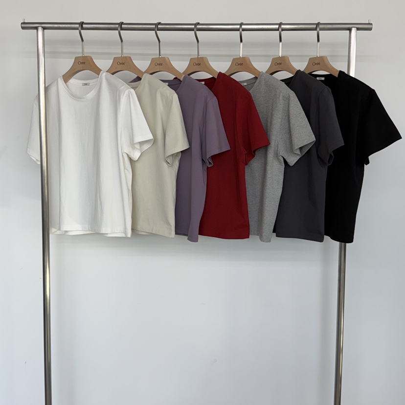 OREE東大門實拍女士新品人氣26春夏休閑時尚推薦職業熱賣T恤OREET恤圖色4左四色