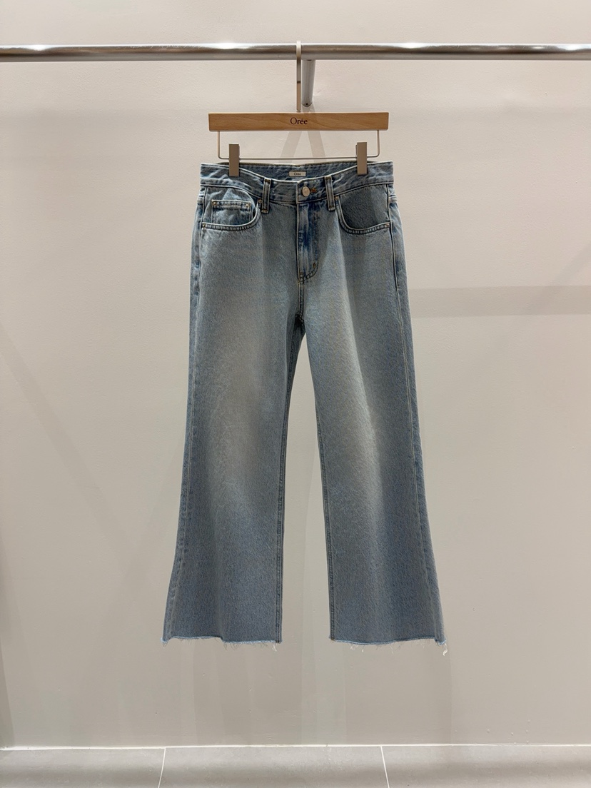 OREE東大門代購女裝新款時尚熱賣推薦人氣26春夏職業牛仔褲OREE牛仔褲圖色1淺色