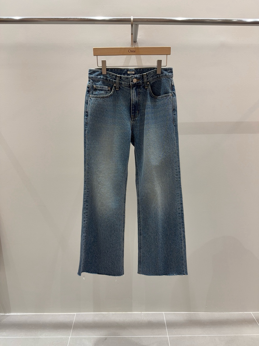 OREE東大門代購女裝新款時尚熱賣推薦人氣26春夏職業牛仔褲OREE牛仔褲圖色2深色