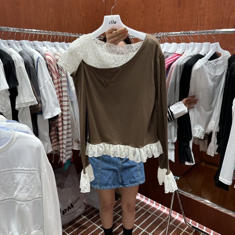 ILLO/MOCI東大門直郵女裝新款真品熱賣人氣長袖T恤假兩件ILLO/MOCI長袖T恤圖色2