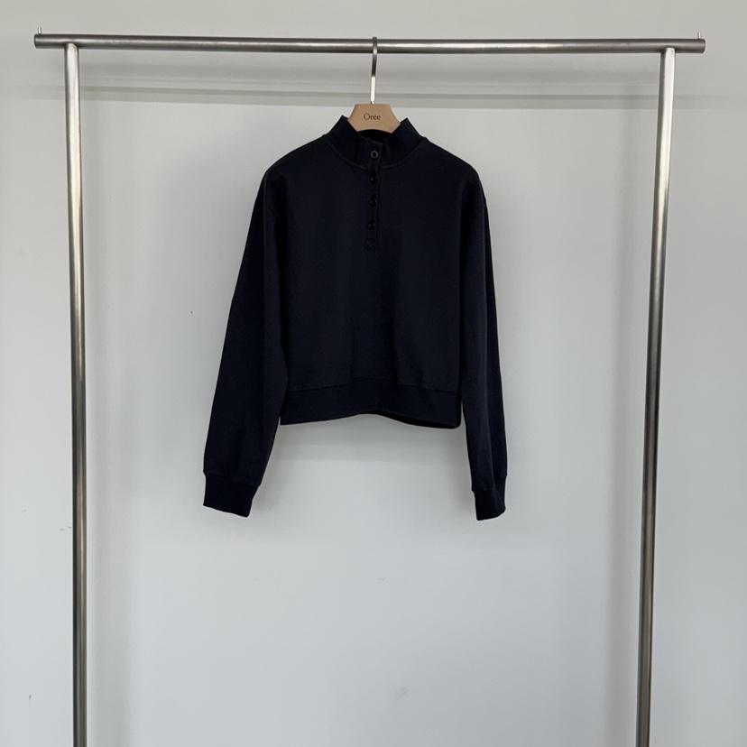 OREE韓國代購女士新款人氣休閑熱賣26春夏真品推薦衛衣高領OREE衛衣圖色2深藍色