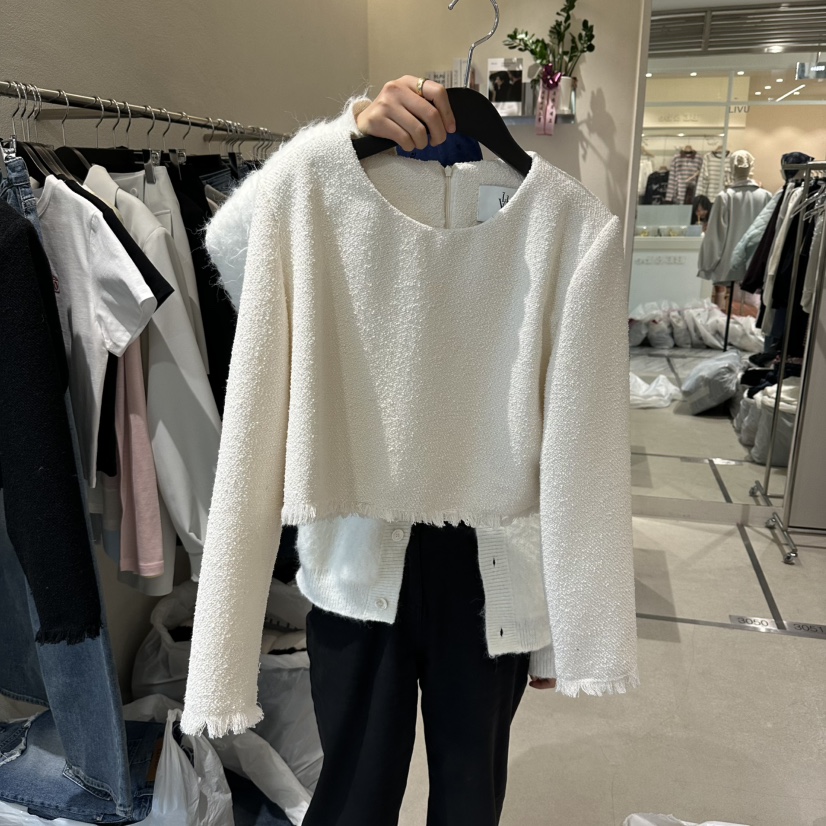 LIVU/MEMO CLASSIC東大門代購女士新品26春夏夾克粗花呢LIVU/MEMO CLASSIC夾克圖色1