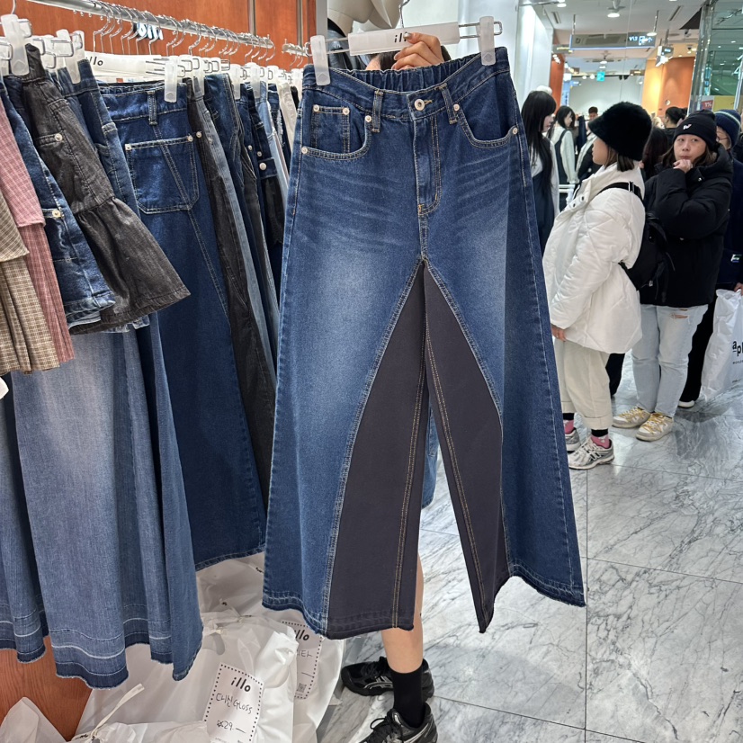 ILLO/MOCI韓國代購女裝新款時尚休閑推薦真品牛仔褲修身ILLO/MOCI牛仔褲圖色1