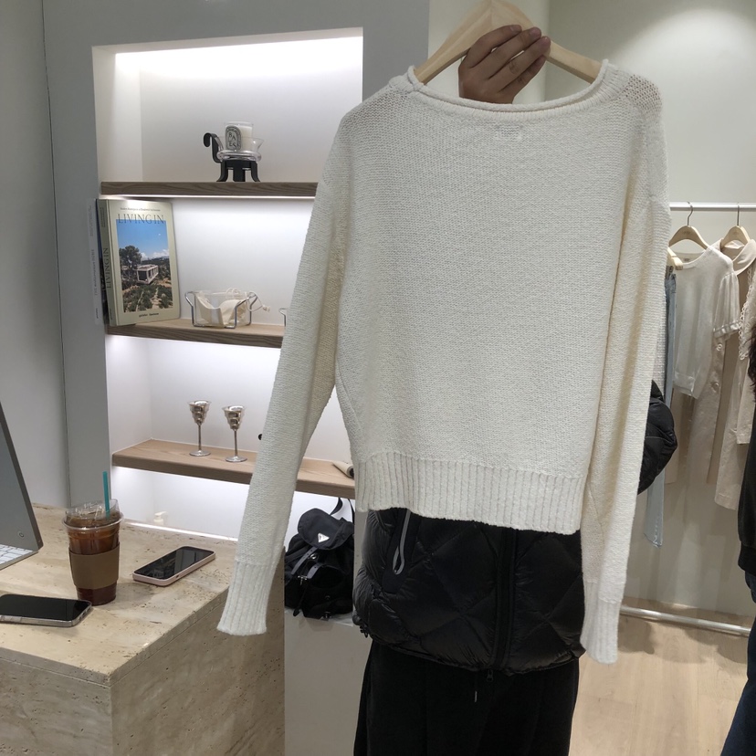 LIFFEY東大門代購女士新款26春夏熱賣時尚休閑針織衫船領LIFFEY針織衫