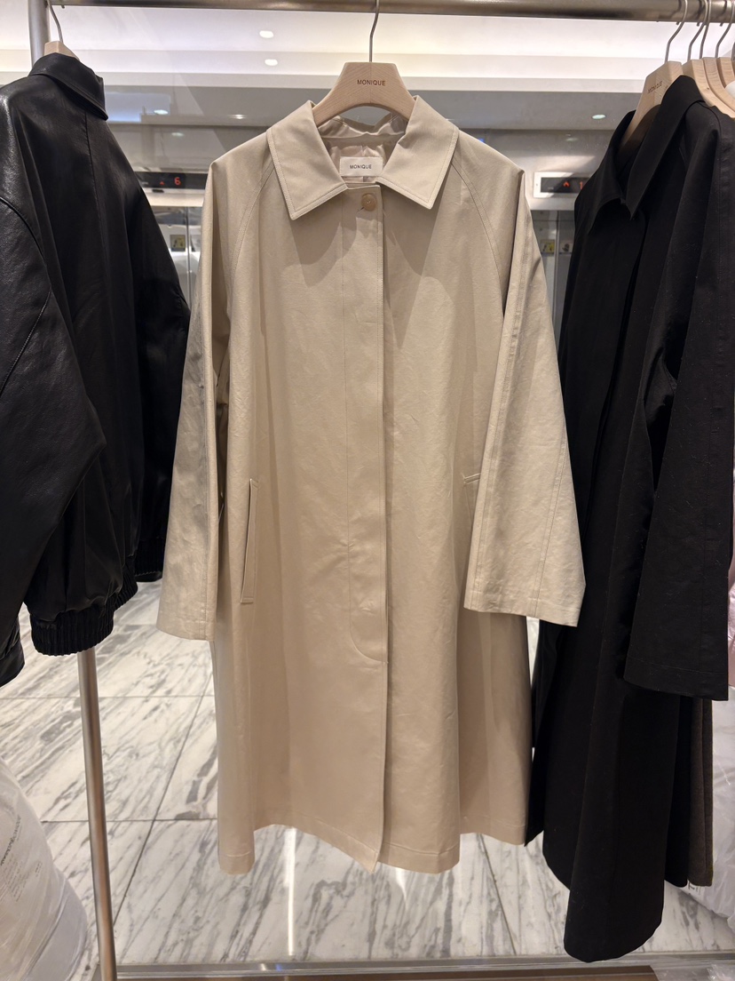 MONIQUE東大門代購女士新款職業熱賣人氣26春夏真品長款風衣MONIQUE長款風衣圖色1