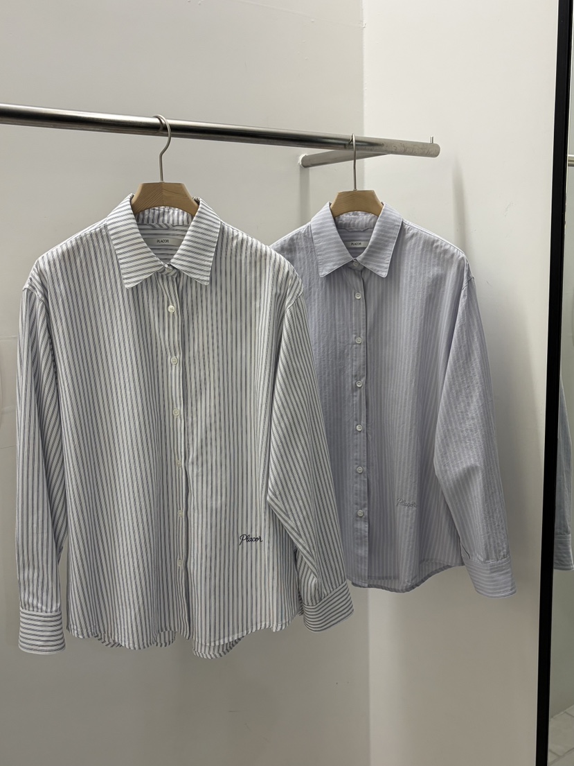 REGULARLY/PLACOR東大門直郵女士新款26春夏襯衫蕾絲衫刺繡條紋REGULARLY/PLACOR襯衫/蕾絲衫