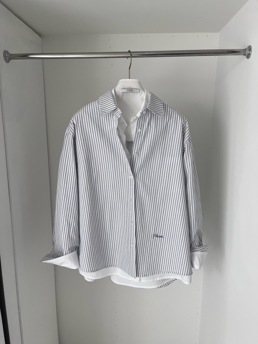 REGULARLY/PLACOR東大門直郵女士新款26春夏襯衫蕾絲衫刺繡條紋REGULARLY/PLACOR襯衫/蕾絲衫