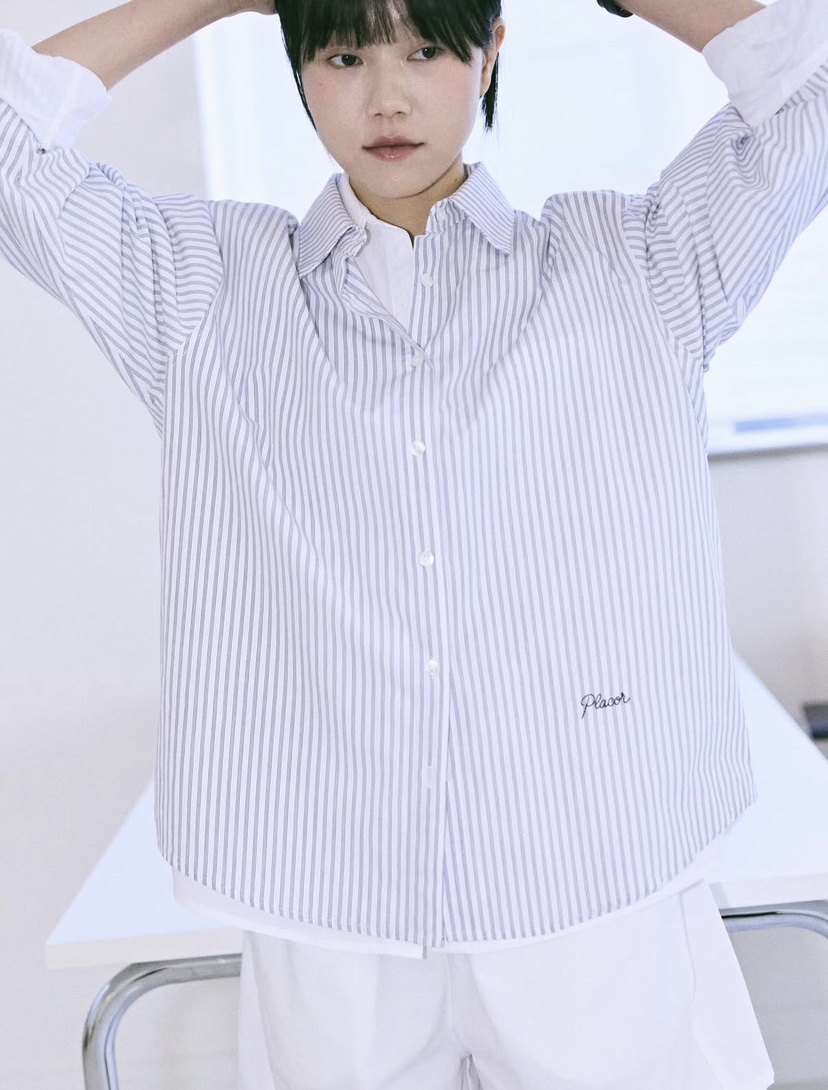 REGULARLY/PLACOR東大門直郵女士新款26春夏襯衫蕾絲衫刺繡條紋REGULARLY/PLACOR襯衫/蕾絲衫