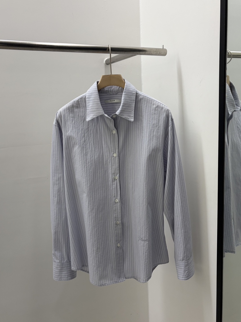 REGULARLY/PLACOR東大門直郵女士新款26春夏襯衫蕾絲衫刺繡條紋REGULARLY/PLACOR襯衫/蕾絲衫圖色1