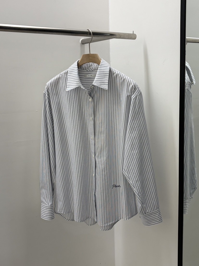 REGULARLY/PLACOR東大門直郵女士新款26春夏襯衫蕾絲衫刺繡條紋REGULARLY/PLACOR襯衫/蕾絲衫圖色2