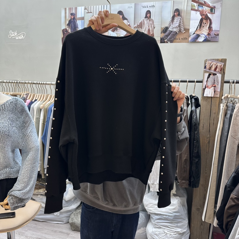 STICK WITH東大門代購女裝新款推薦真品人氣休閑時尚衛衣STICK WITH衛衣圖色3