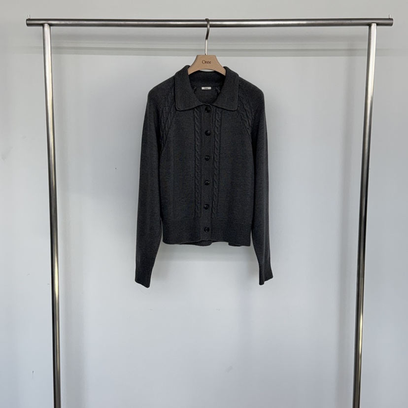 OREE東大門實拍女士新款休閑人氣26春夏時尚職業熱賣針織衫OREE針織衫圖色2灰色