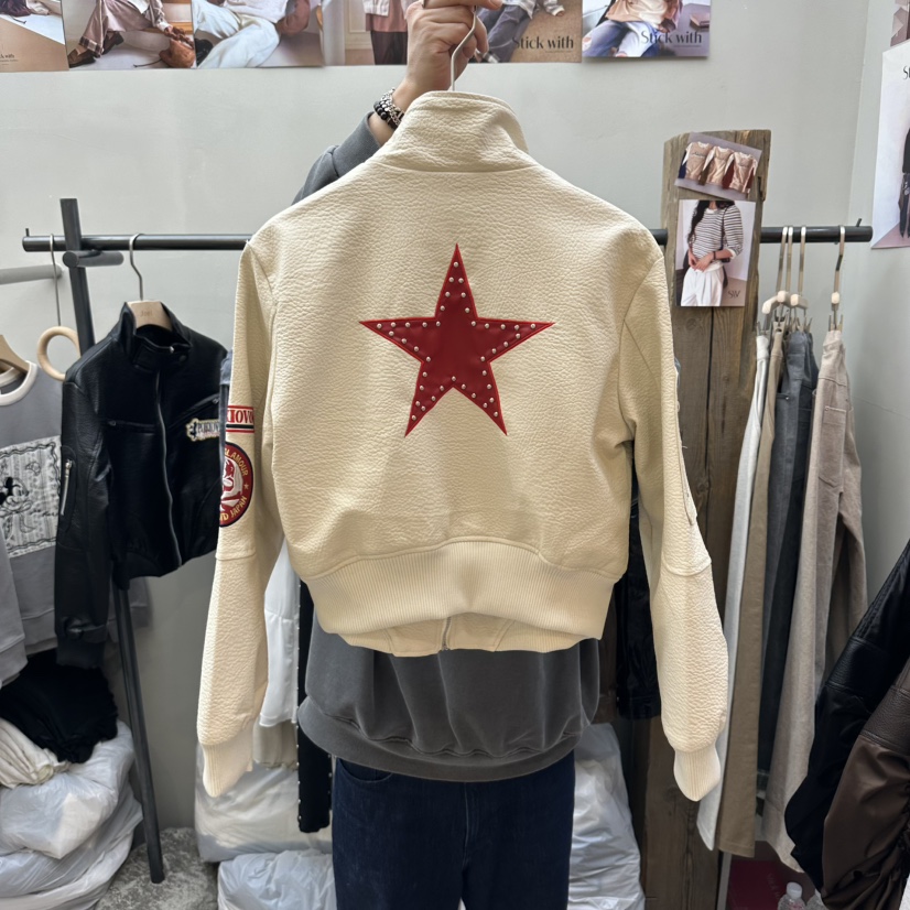 STICK WITH韓國直郵女士新品人氣休閑熱賣真品推薦夾克皮革STICK WITH夾克