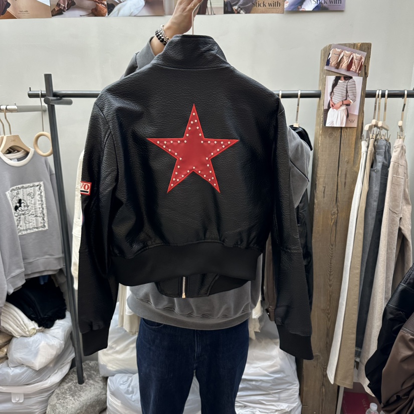 STICK WITH韓國直郵女士新品人氣休閑熱賣真品推薦夾克皮革STICK WITH夾克